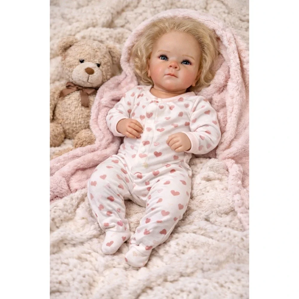 Realistic Baby Girl Doll Blonde‎ Blue Eyes Infant Vinyl Anatomically Correct 18